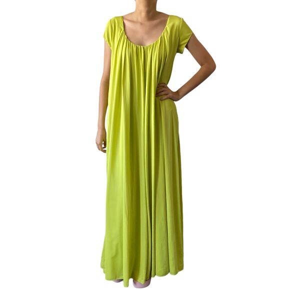 Vintage Lucie Ann Womens Green Short Sleeve Glamour Nightgown